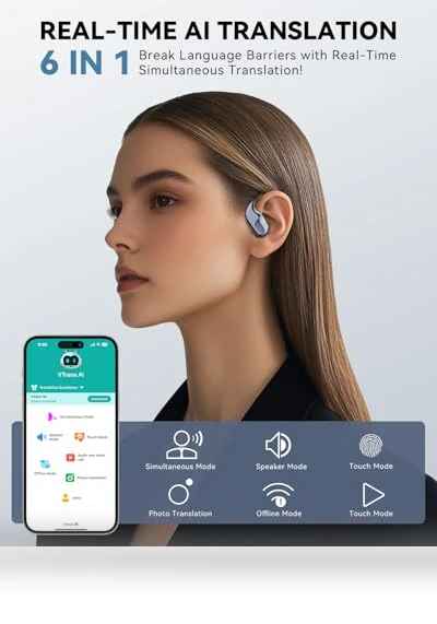 AI Language Translator Earbuds — Language Translators, EAKKOR