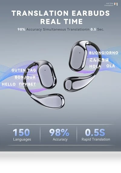 AI Language Translator Earbuds — Language Translators, EAKKOR