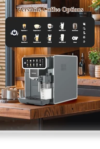 Automatic Espresso Machine with Grinder and Milk Frother — Coffee & Espresso Combos, Chef Robot