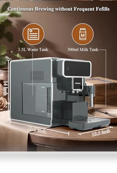Automatic Espresso Machine with Grinder and Milk Frother — Coffee & Espresso Combos, Chef Robot