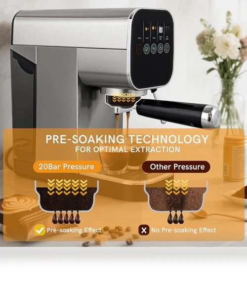 Compact Espresso Coffee Machine with Milk Frother — Coffee & Espresso Combos, ChefAidPower