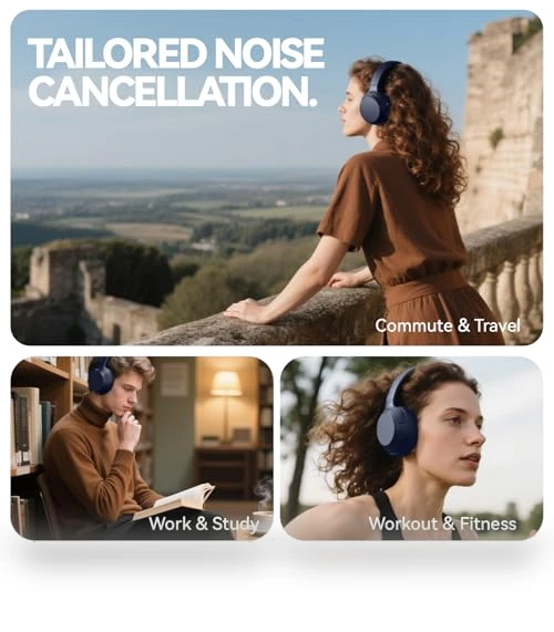 Hybrid Active Noise Cancelling Headphones — Over-Ear Headphones, SunoFi