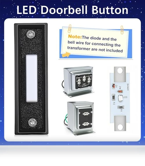 Lighted Doorbell Button — Push Buttons, AUGHOA