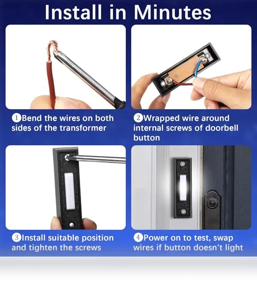 Lighted Doorbell Button — Push Buttons, AUGHOA