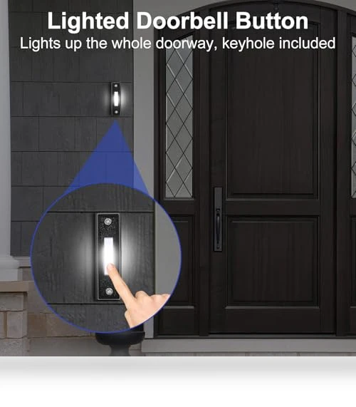 Lighted Doorbell Button — Push Buttons, AUGHOA