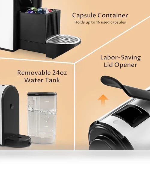 Mini Espresso Machine for Nespresso Original Capsules — Coffee & Espresso Combos, CHULUX