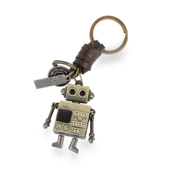 Movable Bronze Robot Keychain — Keychains & Keyrings, Lieifeitum