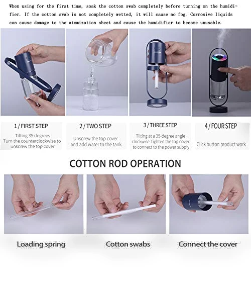 Portable Mini Humidifier with LED Lights — Air Moisturizers, fuliying