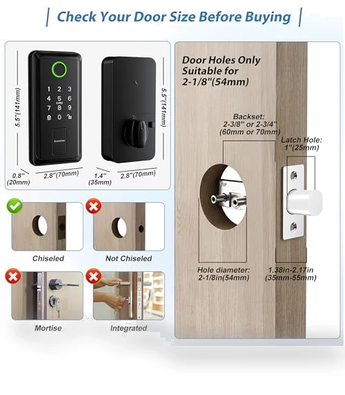Smart Door Handle Lock with Keypad — Smart Home Security, Evanshow