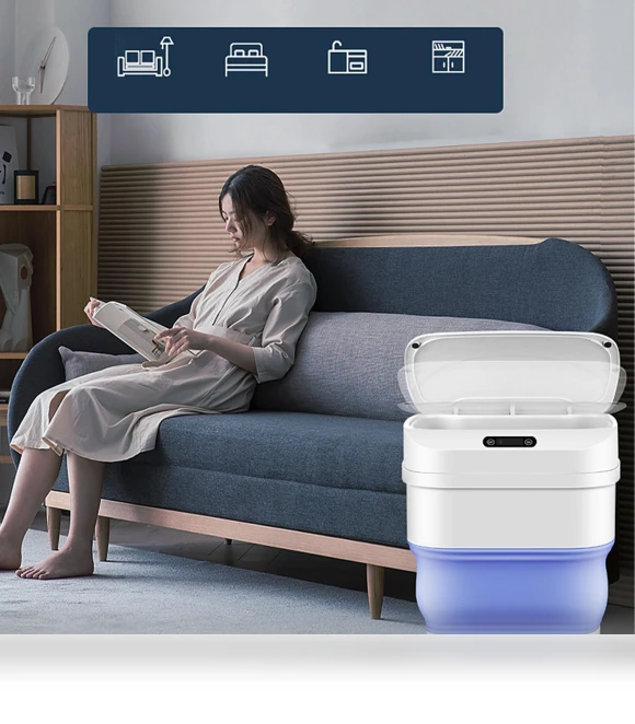 Smart Foldable Induction Trash Can — Kitchen Cans, Holland Pia