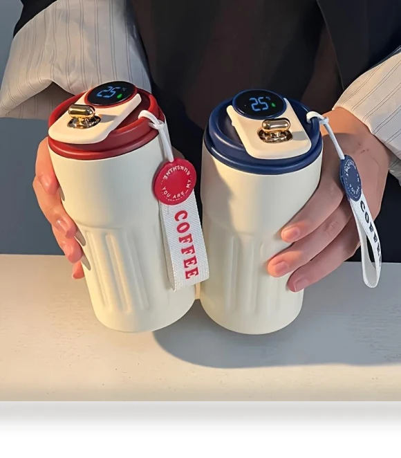 Smart LED Temperature Display Insulated Coffee Tumbler — Beverage Warmers, Houspace