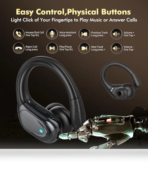 Wireless Earbuds with Noise Canceling Mic — In-Ear Headphones, HAOYUYAN
