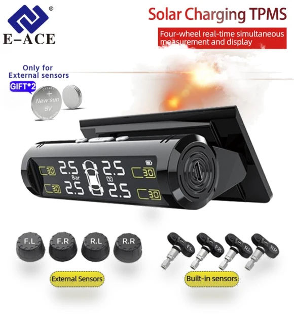 Solar-Powered Tire Pressure Monitoring System — TPMS Sensor Replacements, E-ACE