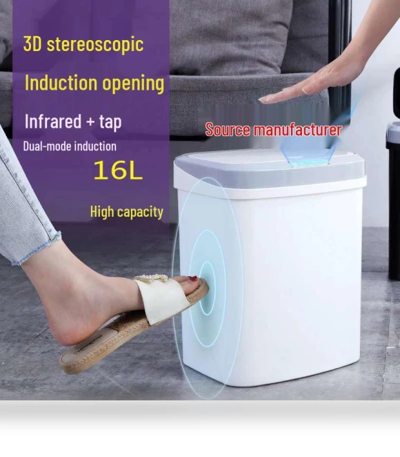 Silent Sensor Trash Can with Lid — Kitchen Cans, Deals Supermarket