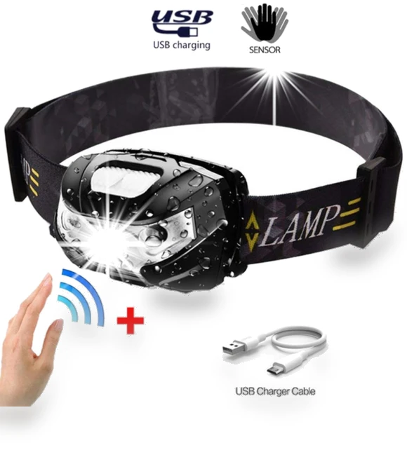 Waterproof LED Headlamp with Intelligent Sensor — Flashlights, habia