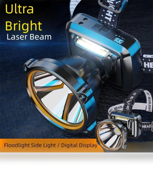 Waterproof LED Headlight with Digital Display — Driving & Fog Lights, xinyan