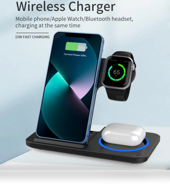 3-in-1 Folding Wireless Charging Stand — Chargers, AI Market