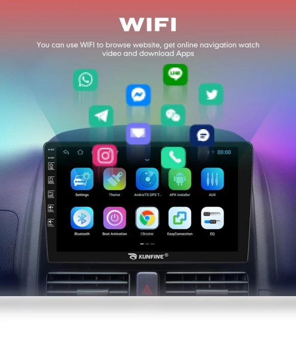 Android Car Stereo with Navigation — Stereo Receivers, KUNFINE