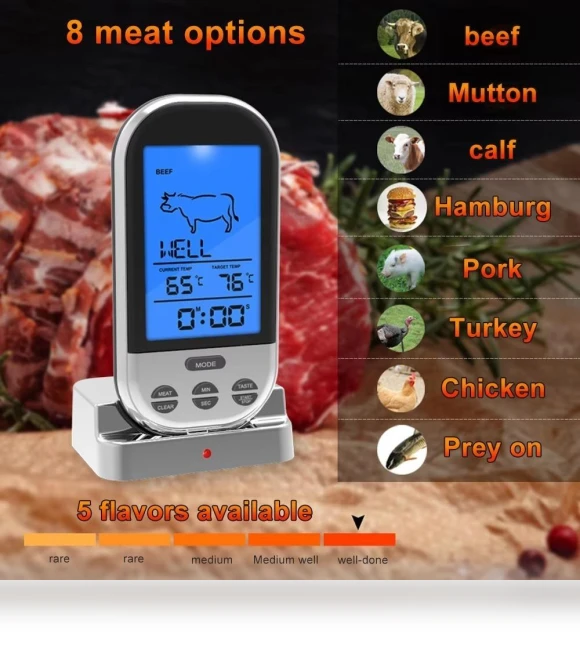 BBQ Thermometer with Timer Alarm — Grill Thermometers, Hongpei