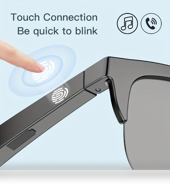 Bluetooth Polarized Sunglasses with Touch Control — Smart Glasses, Musk