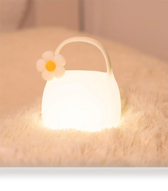 Silicone Touch Night Light Purse with Flower — Night Lights, Colorful summer