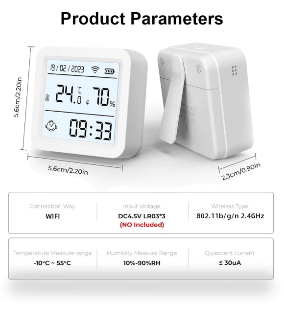 Smart WIFI Temperature and Humidity Sensor — Home Climate Control, Leisure outdoor