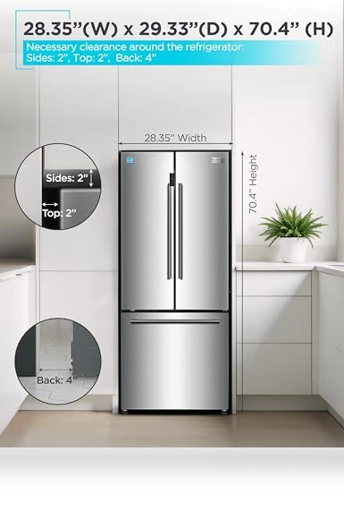 French Door Refrigerator with Built-in Ice Maker — Cooling Solutions, BLACK+DECKER