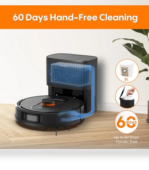 Robot Vacuum and Mop with Self-Emptying — Smart Cleaning Robots, eitton