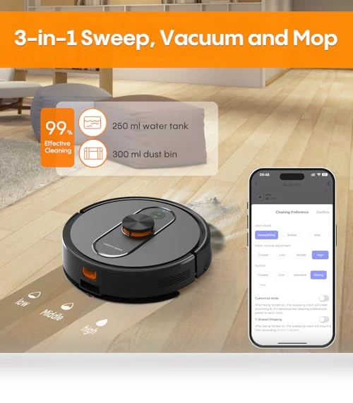 Robot Vacuum and Mop with Self-Emptying — Smart Cleaning Robots, eitton