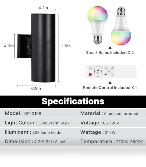 Smart Outdoor Wall Light — Garden Illumination, futxnziey