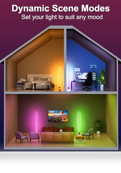 Smart RGB LED Corner Floor Lamp — Standing Lights, Keepsmile