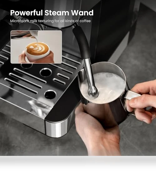 15 Bar Espresso Machine with Grinder — Coffee & Espresso Combos, Kismile