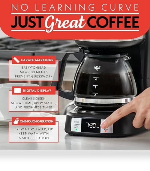 5-Cup Programmable Drip Coffee Maker — Coffee Makers, Gourmia