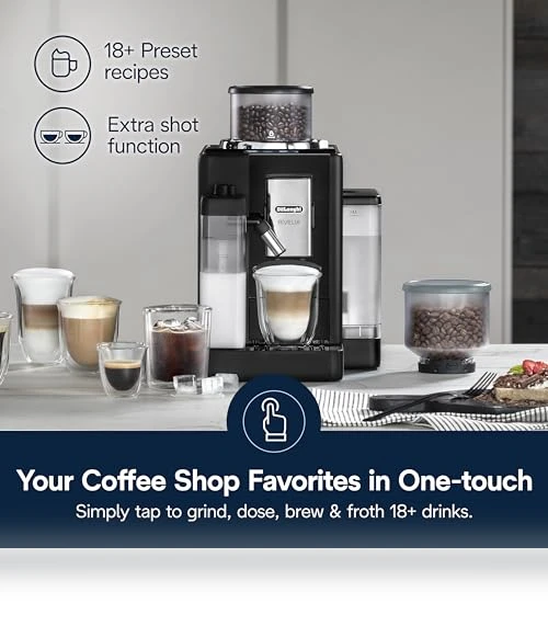 Automatic Espresso Machine with Grinder & Milk Frother — Coffee & Espresso Combos, De'Longhi