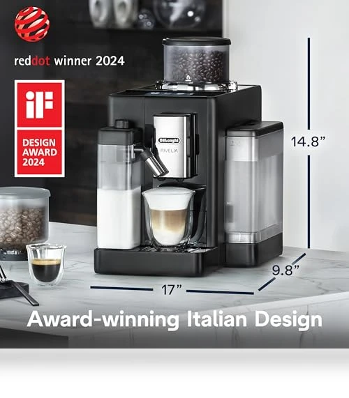 Automatic Espresso Machine with Grinder & Milk Frother — Coffee & Espresso Combos, De'Longhi