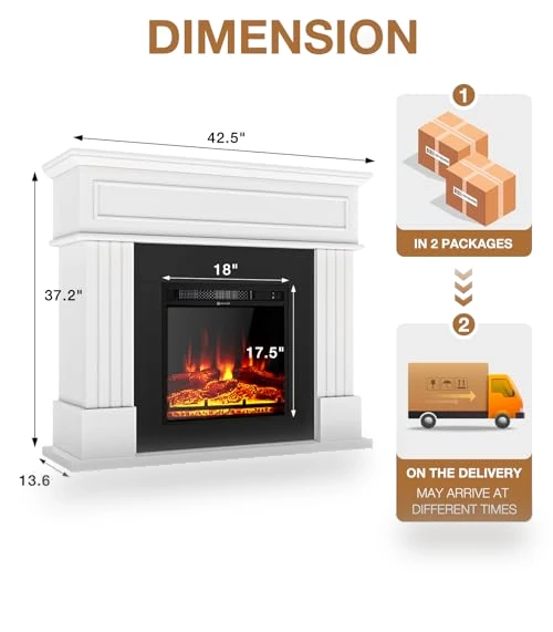 Electric Fireplace with Mantel — Electric Heating Solutions, oneinmil