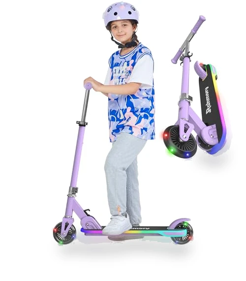 Foldable Kick Scooter with Light Up Wheels — Helmets, Rahmory
