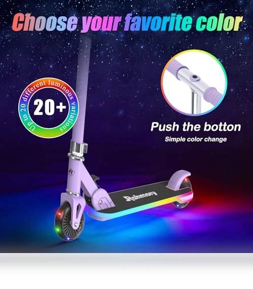 Foldable Kick Scooter with Light Up Wheels — Helmets, Rahmory
