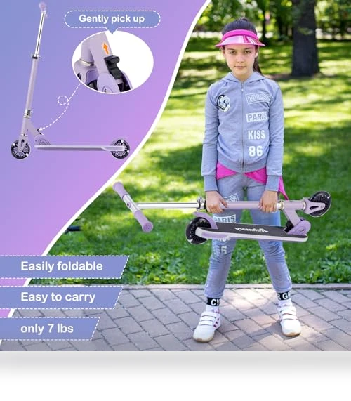 Foldable Kick Scooter with Light Up Wheels — Helmets, Rahmory