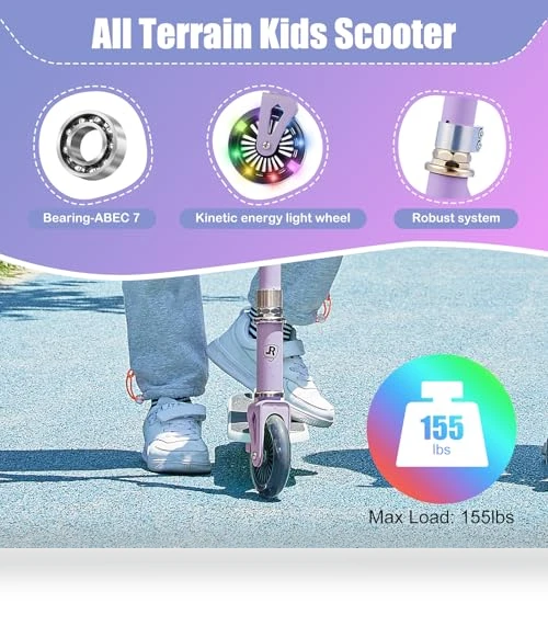 Foldable Kick Scooter with Light Up Wheels — Helmets, Rahmory