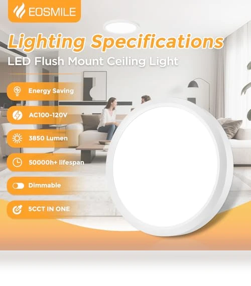 LED Flush Mount Ceiling Light — Overhead Lighting, EOSMILE