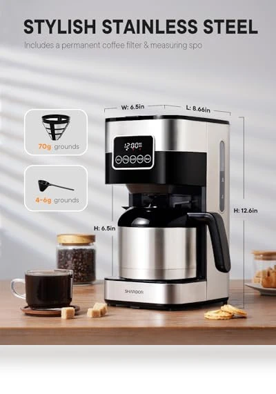 Programmable Coffee Maker with Thermal Carafe — Coffee Makers, SHARDOR