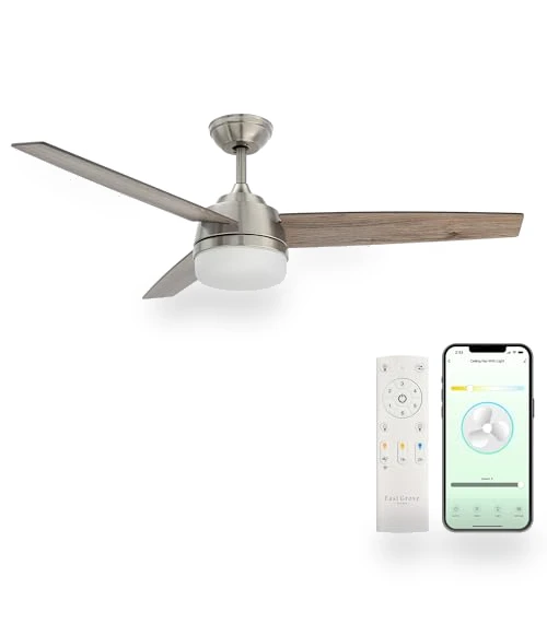 Smart 3-Blade Ceiling Fan with LED Light Kit — Ceiling Fan Lighting Solutions, East Grove Home