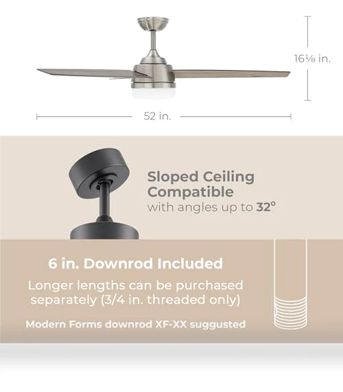 Smart 3-Blade Ceiling Fan with LED Light Kit — Ceiling Fan Lighting Solutions, East Grove Home