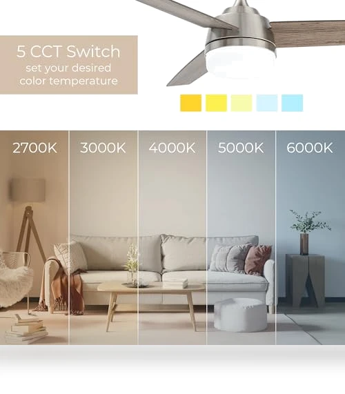 Smart 3-Blade Ceiling Fan with LED Light Kit — Ceiling Fan Lighting Solutions, East Grove Home