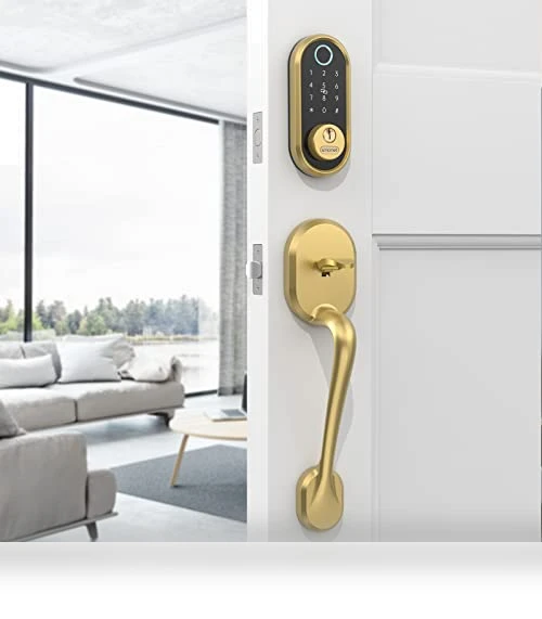Smart Deadbolt Keypad Front Door Lock with Handle — Smart Home Security, SMONET
