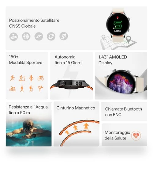 Smartwatch with Magnetic Strap — Smartwatches, Black Shark