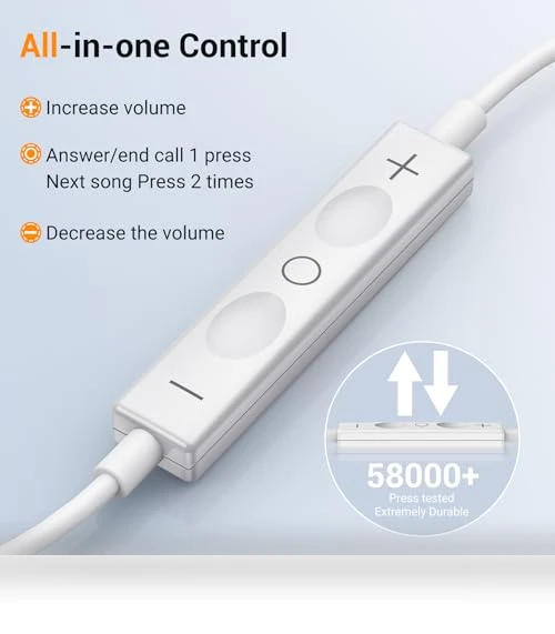 Wired Earphones with USB-C Connector — In-Ear Headphones, Lanteso