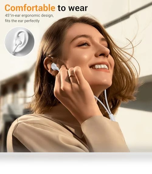 Wired Earphones with USB-C Connector — In-Ear Headphones, Lanteso