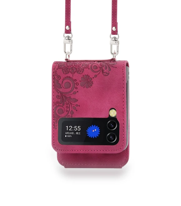 Imprinted Flowers Skin-touch PU Leather Phone Case — Phone Accessories, Smartwatch 2025